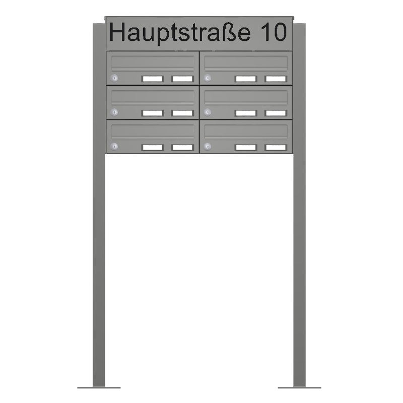 Briefkastenanlage-freistehend-mit-Strassenname-BF809 Briefkastenanlage freistehend mit Straßenname BF809