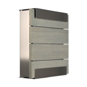 keilbach Design Briefkasten glasnost wood grey Edelstahl