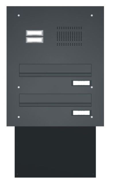 2er Mauerdurchwurf Briefkasten mit Klingel MK2