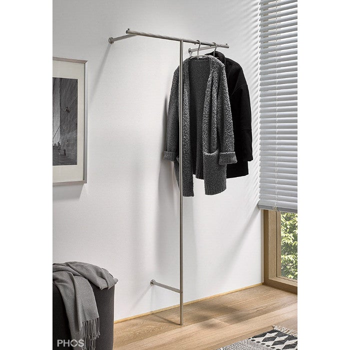 Wandgarderobe-T-form-Edelstahl Design Wandgarderobe Edelstahl T-Form GT1