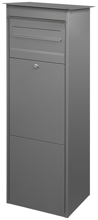 Paketbriefkasten-graualuminium3 Standbriefkasten mit Paketfach SP1 graualuminium