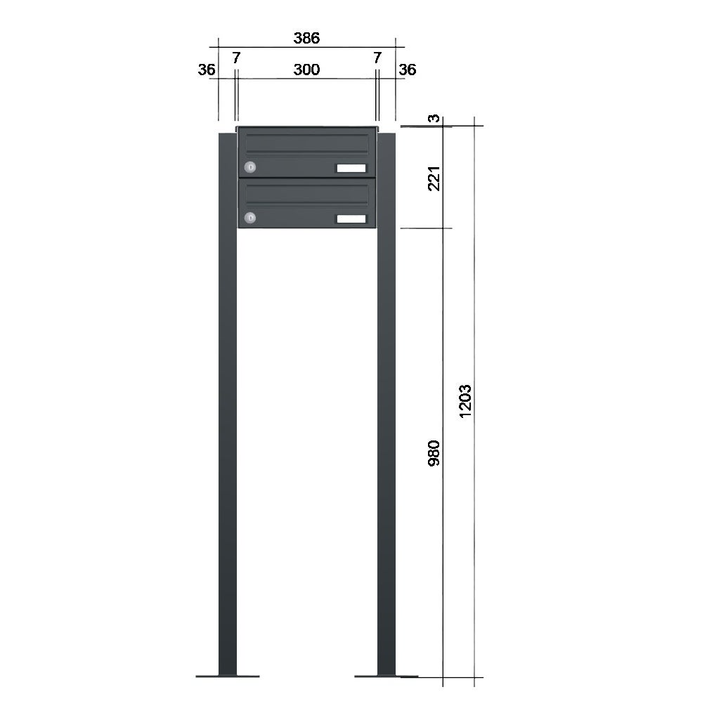 Freistehende Briefkastenanlage FS40H