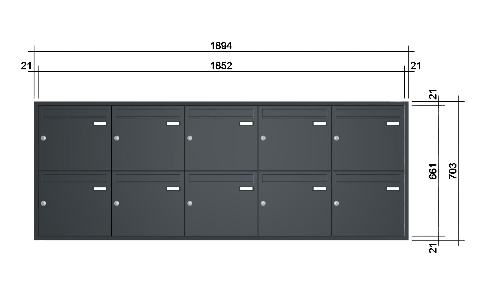 Unterputz Briefkastenanlage UP10A