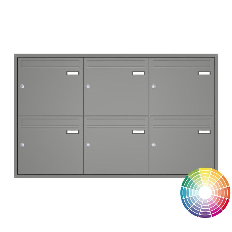 6er-unterputz-briefkastenanlage-grau-up10a-1 Unterputz Briefkastenanlage UP10A