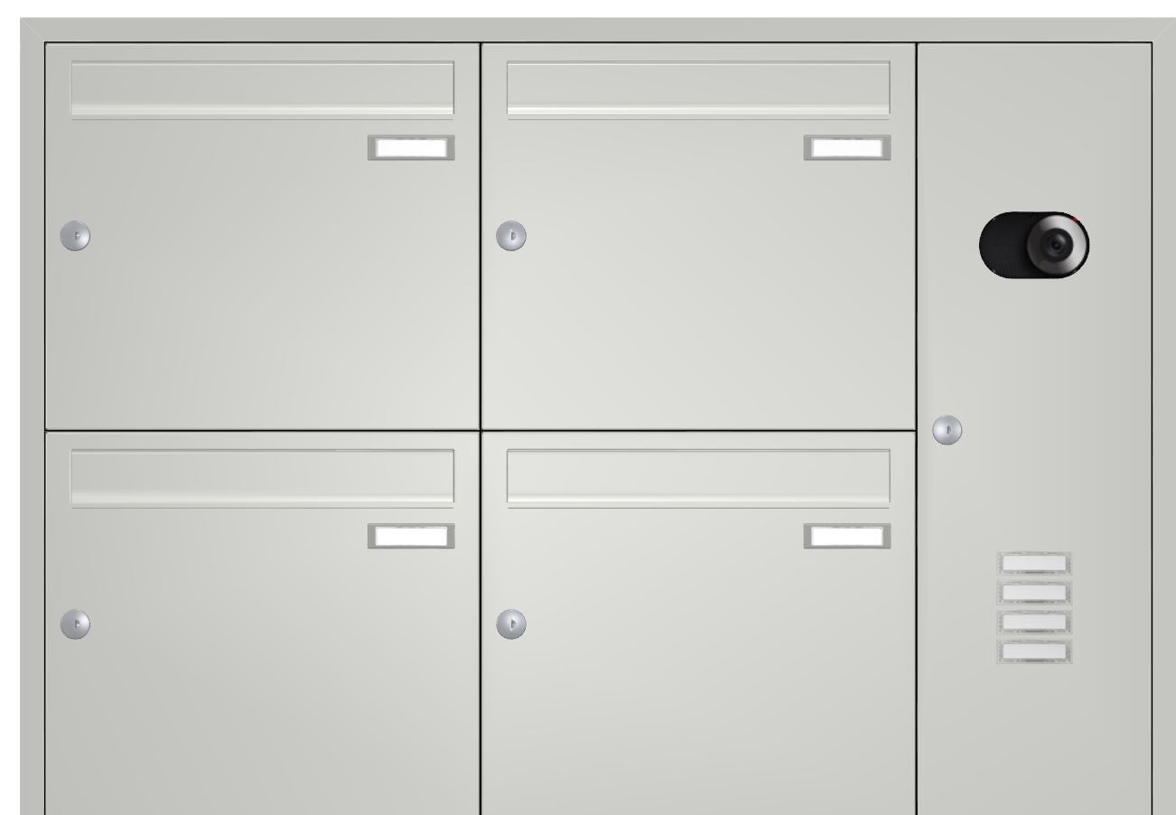 Unterputz Briefkastenanlage mit Kamera UP2V