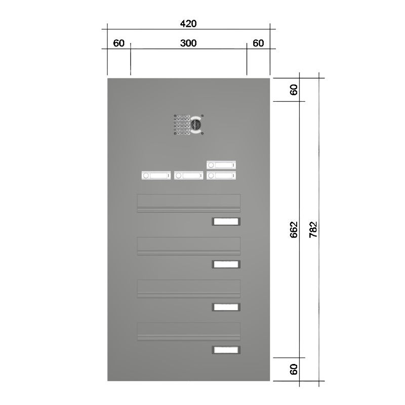 Türseitenteil Briefkastenanlage mit Kamera TB5