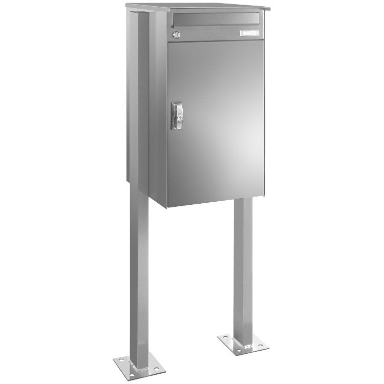 KNOBOX5-Stand-Paketbox-Edelstahl P6 Stand Paketbriefkasten Edelstahl mit Briefkasten