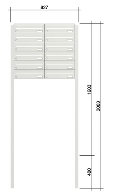 Freistehende Briefkastenanlage FS40H