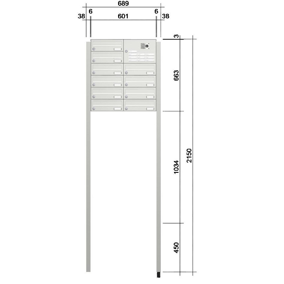 Knobloch Briefkastenanlage freistehend mit Klingel FS40HK