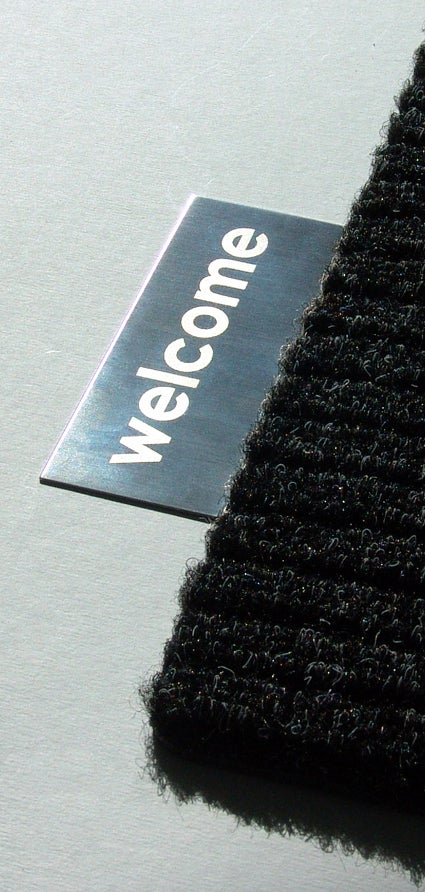 ARTIKEL DESIGN Fußmatte Label WELCOME Edelstahl