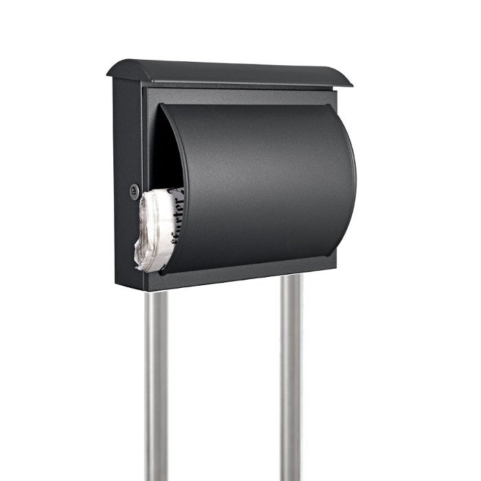 Standbriefkasten mit Zeitungsfach anthrazit SE4