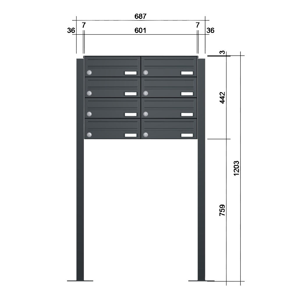 Freistehende Briefkastenanlage FS40H