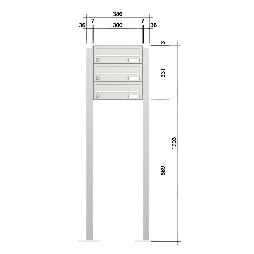 Freistehende Briefkastenanlage FS40H