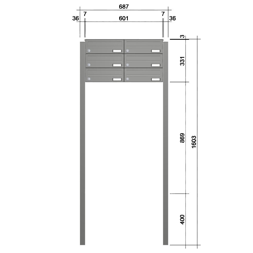 Freistehende Briefkastenanlage FS40H