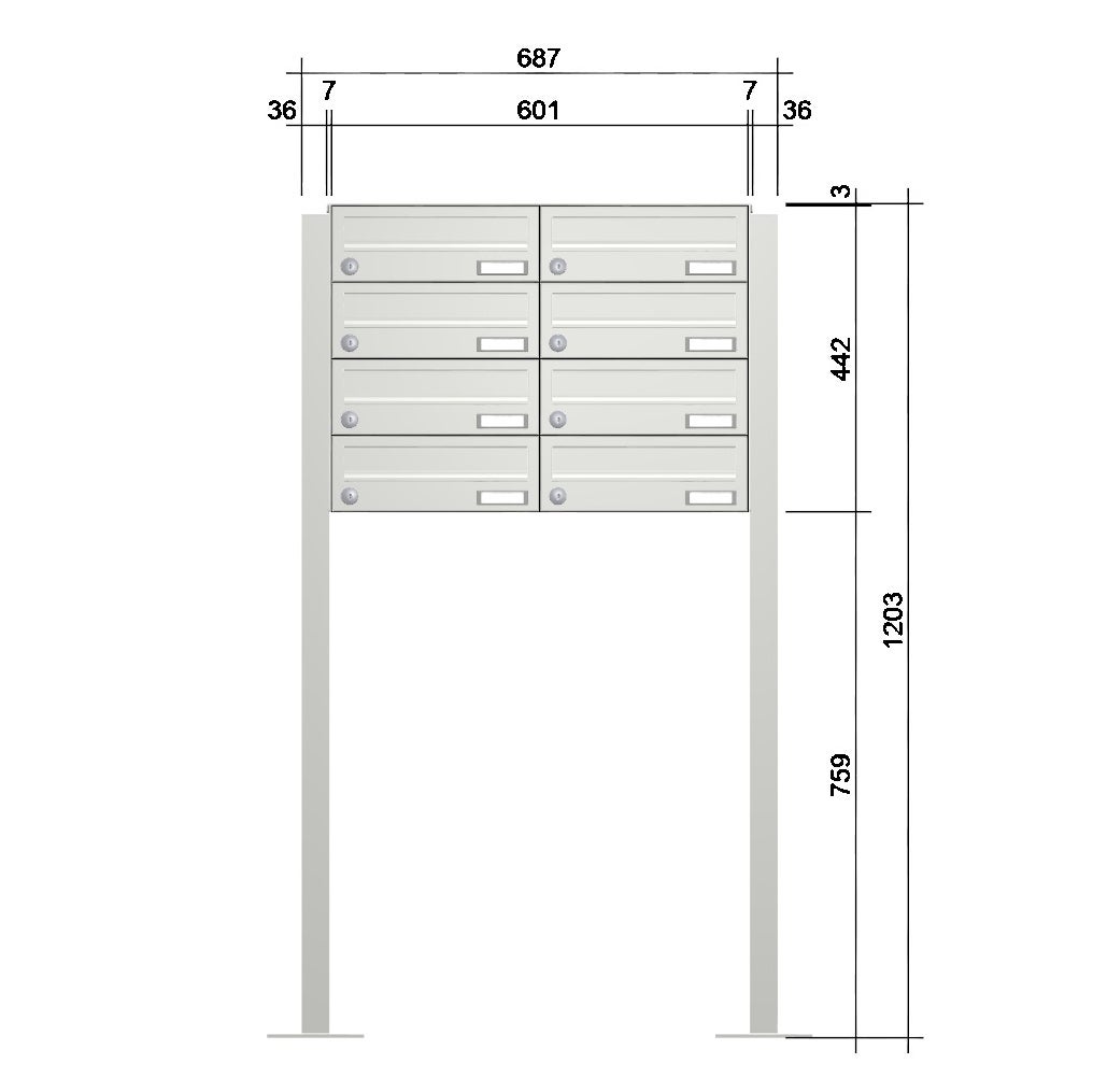 Freistehende Briefkastenanlage FS40H