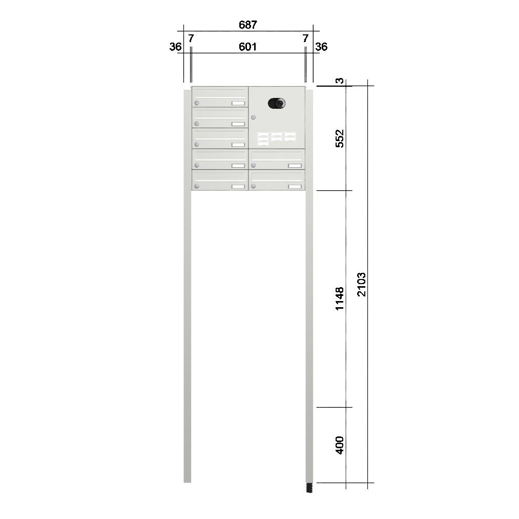 Briefkastenanlage freistehend mit Kamera FS40HKK