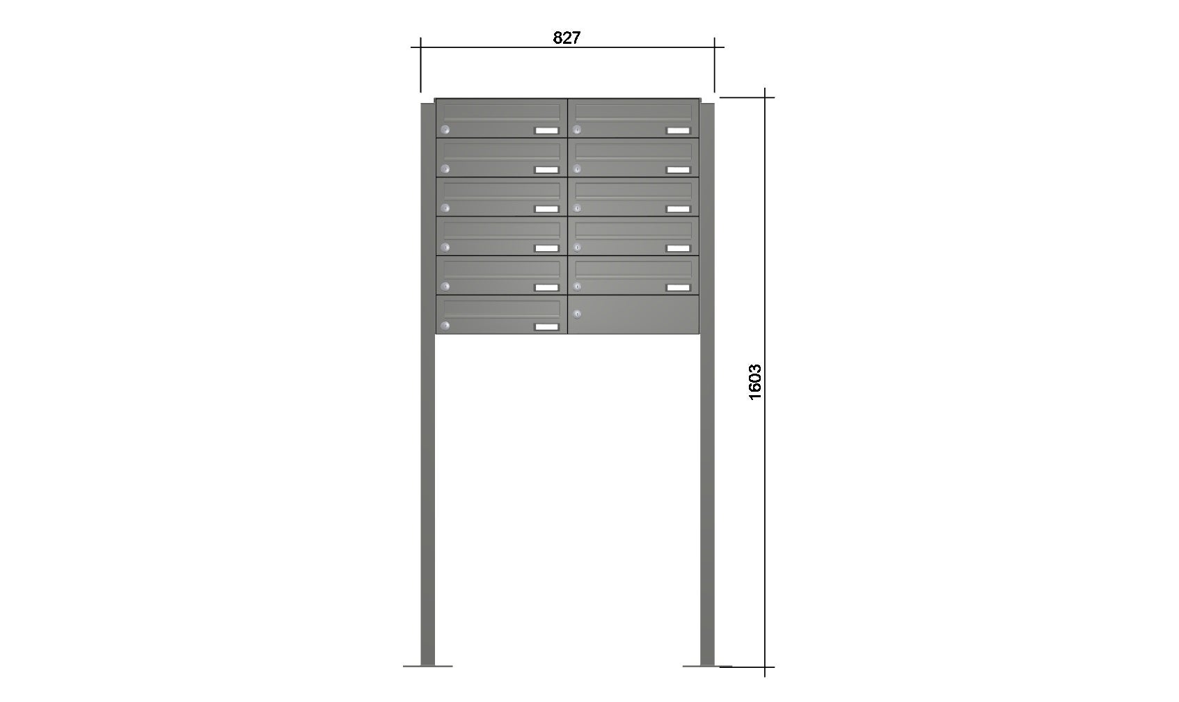 Freistehende Briefkastenanlage FS40H