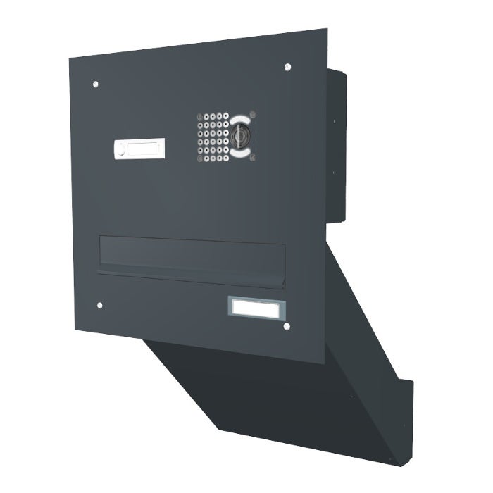 1 Mauerdurchwurf Briefkasten mit Video  MEV2 DB 703 Eisenglimmer