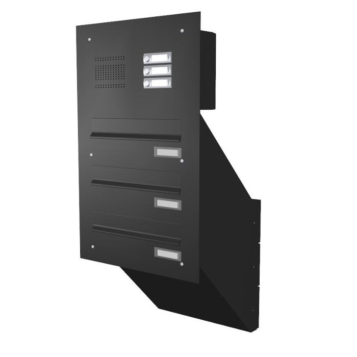 3er Mauerdurchwurf Briefkasten mit Klingel db703