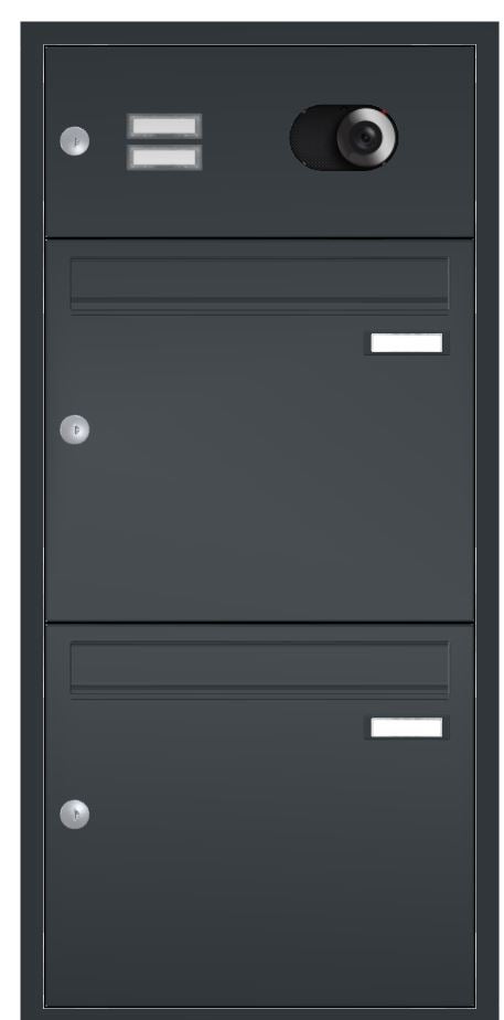 Unterputz Briefkastenanlage mit Kamera UP2V