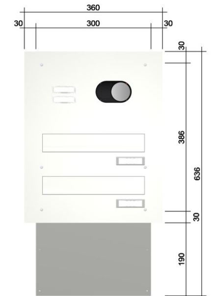 2er Mauerdurchwurf Briefkasten mit Klingel MK2