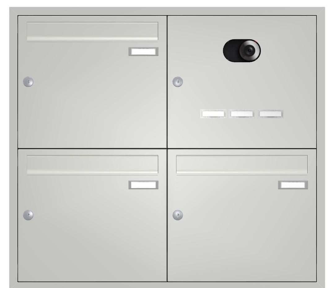 Unterputz Briefkastenanlage mit Kamera UP2V