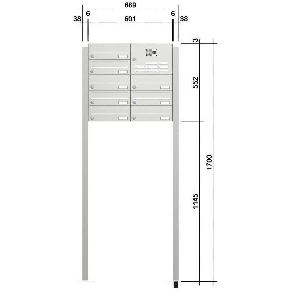 Knobloch Briefkastenanlage freistehend mit Klingel FS40HK