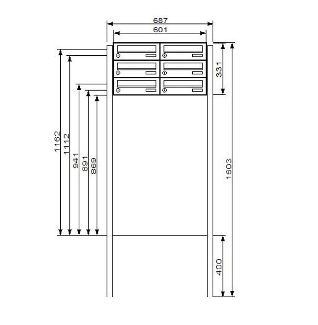 Freistehende Briefkastenanlage FS40H