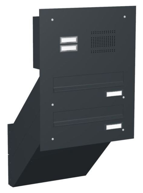 2er Mauerdurchwurf Briefkasten mit Klingel MK2
