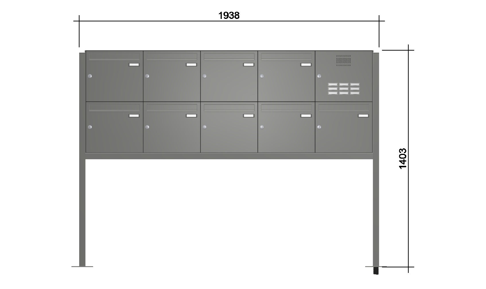 Freistehende Briefkastenanlage mit Klingel AS