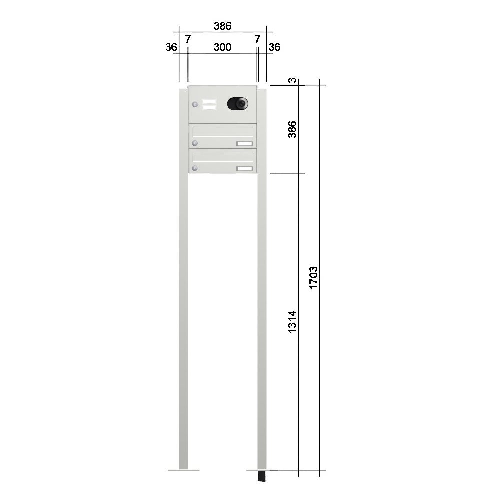 Briefkastenanlage freistehend mit Kamera FS40HKK