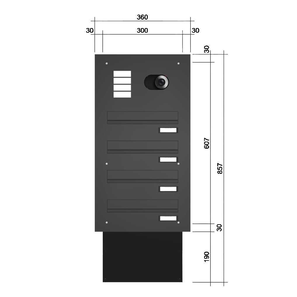 4er-mauerdurchwurf-briefkasten-mit-kamera-db703-2-MEV2 Mauerdurchwurf Briefkasten mit Kamera MEV2