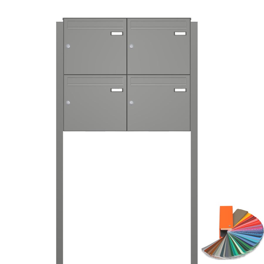 4er-briefkastenanlage-freistehend-grau-A Briefkastenanlage freistehend A