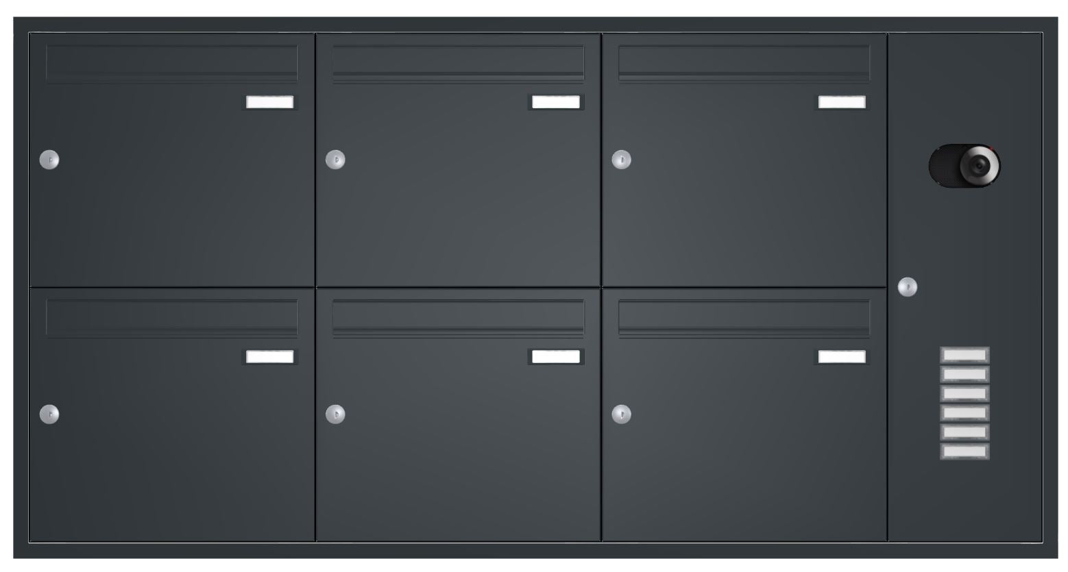 Unterputz Briefkastenanlage mit Kamera UP2V