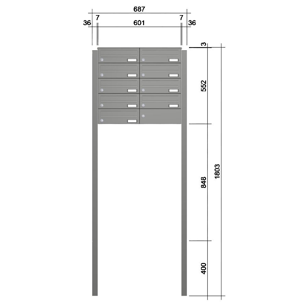 Freistehende Briefkastenanlage FS40H