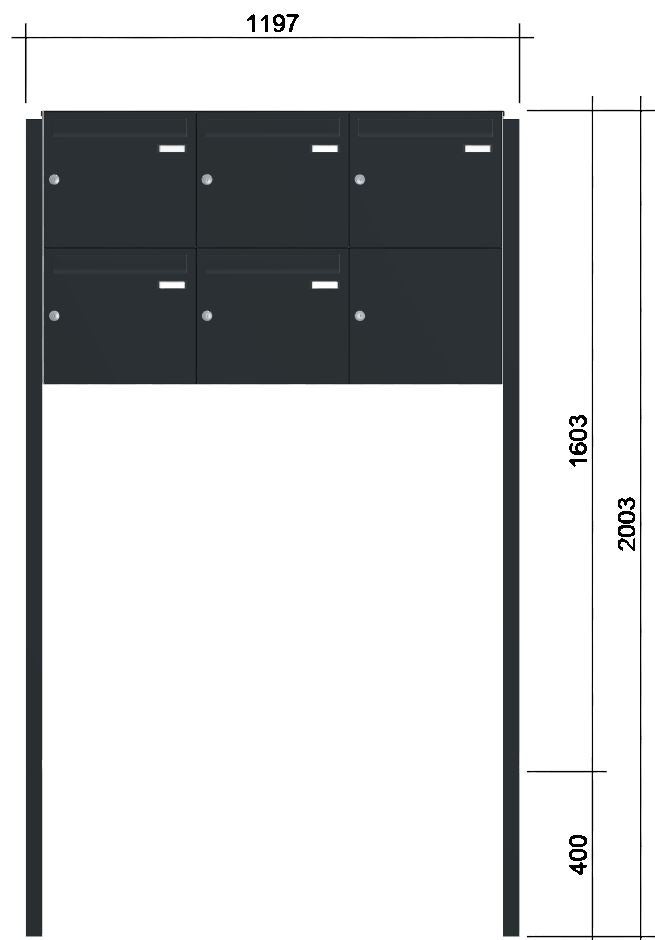 Briefkastenanlage freistehend A
