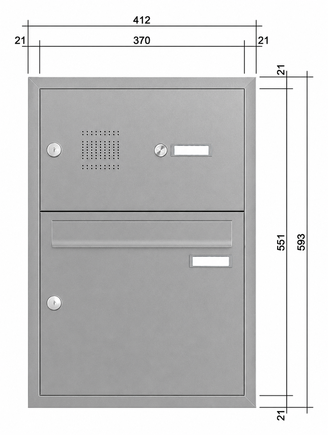 1er Unterputz Briefkasten mit Klingel UP21