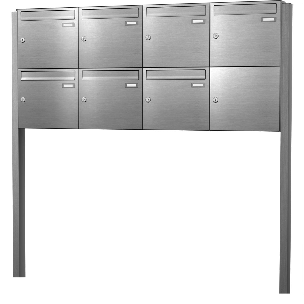 7er freistehende Briefkastenanlage Edelstahl AE