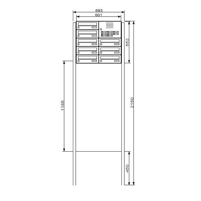 Knobloch Briefkastenanlage freistehend mit Klingel FS40HK
