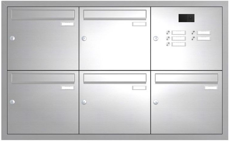 Unterputz Briefkastenanlage mit Kamera Edelstahl UP1V
