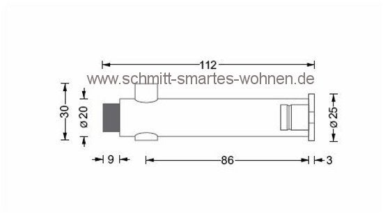 PHOS Haken mit Türanschlagspuffer H 20-100 TS Edelstahl 2