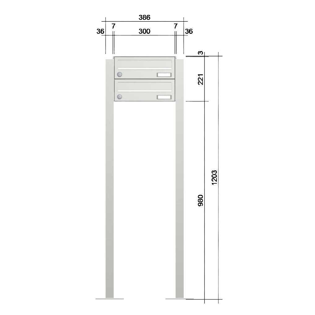 Freistehende Briefkastenanlage FS40H