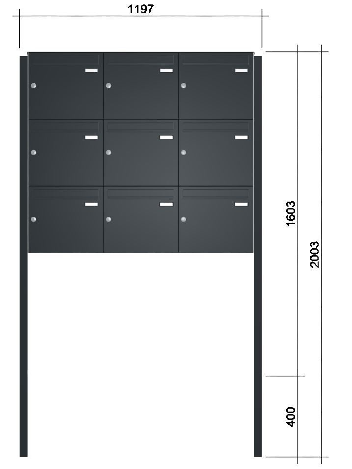 Briefkastenanlage freistehend A