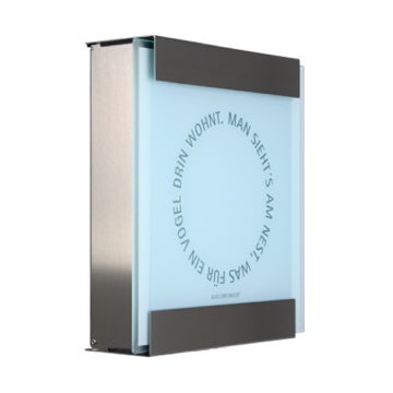 keilbach Design Briefkasten glasnost glass nest Edelstahl