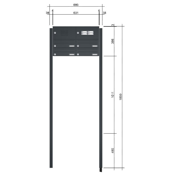 Knobloch Briefkastenanlage freistehend mit Klingel FS40HK