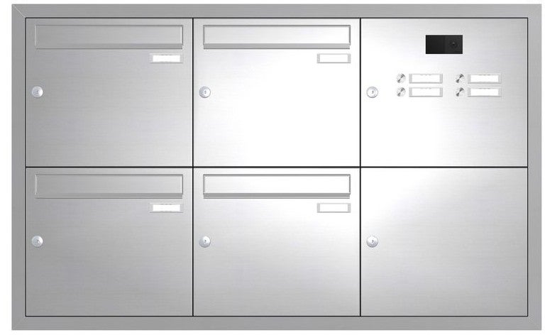 Unterputz Briefkastenanlage mit Kamera Edelstahl UP1V