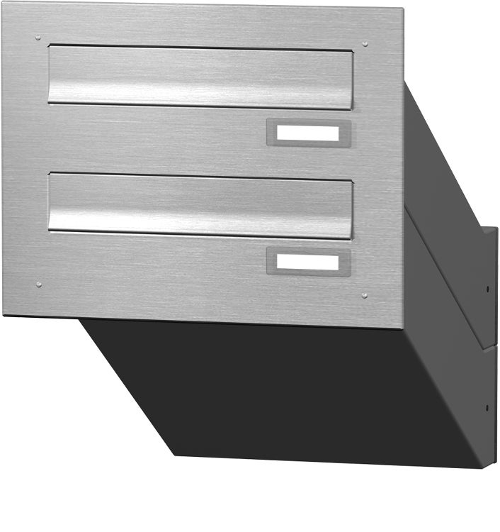 2er-Mauerdurchwurf-Edelstahl-ME 2 ME2 Mauerdurchwurf Briefkastenanlage Edelstahl