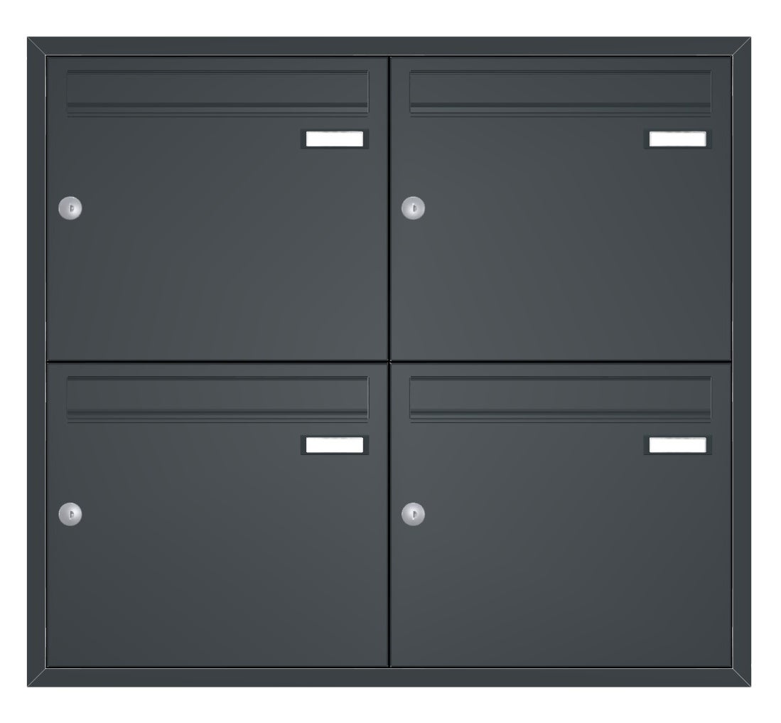 4er Unterputz briefkastenanlage anthrazit