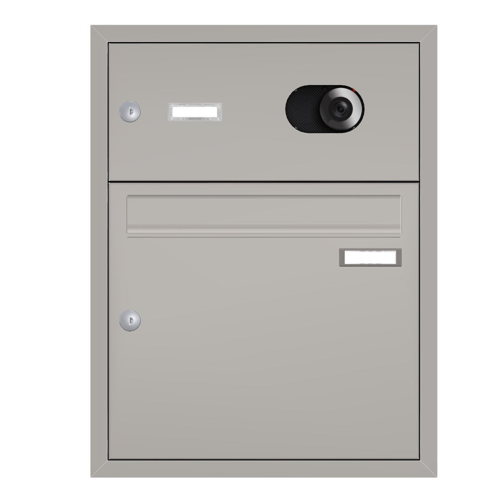 Unterputz-Briefkasten-mit-Kamera-weissaluminium-UP2V Unterputz Briefkasten mit Kamera UP4V