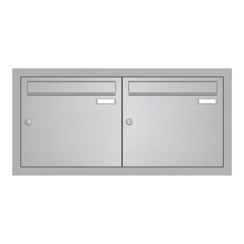 2b-Unterputz-Briefkastenanlage-Edelstahl-geb-rstet-UP10 2er Unterputz Briefkasten Edelstahl nebeneinander up10